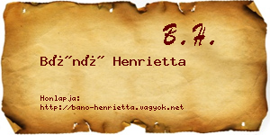Bánó Henrietta névjegykártya